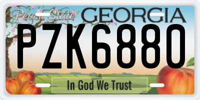 GA license plate PZK6880