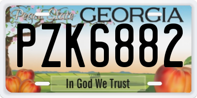 GA license plate PZK6882