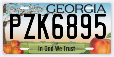 GA license plate PZK6895