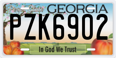 GA license plate PZK6902