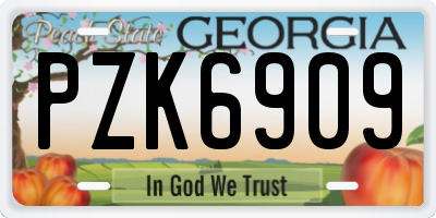 GA license plate PZK6909