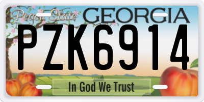 GA license plate PZK6914