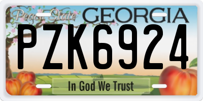GA license plate PZK6924