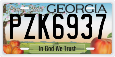 GA license plate PZK6937