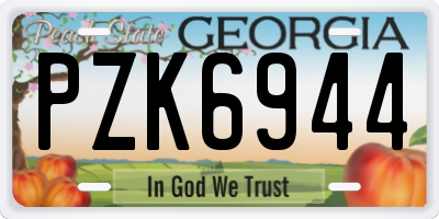GA license plate PZK6944