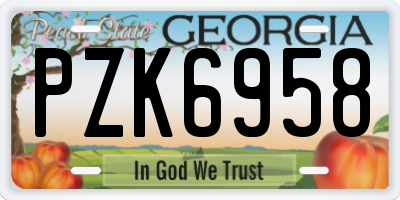 GA license plate PZK6958