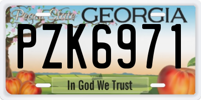 GA license plate PZK6971