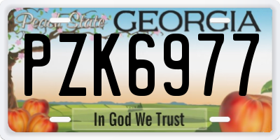 GA license plate PZK6977