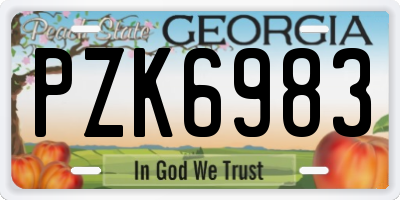 GA license plate PZK6983