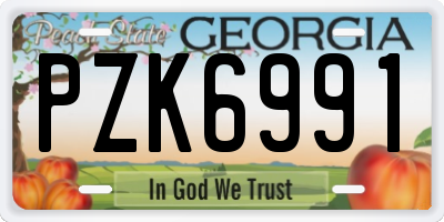GA license plate PZK6991