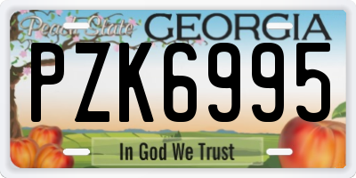 GA license plate PZK6995