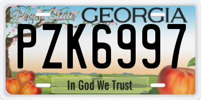 GA license plate PZK6997