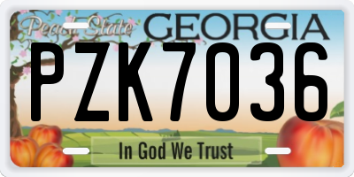 GA license plate PZK7036