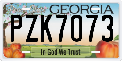 GA license plate PZK7073
