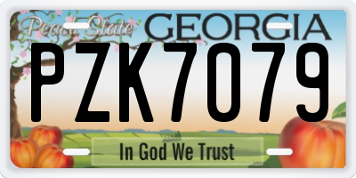 GA license plate PZK7079