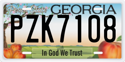 GA license plate PZK7108