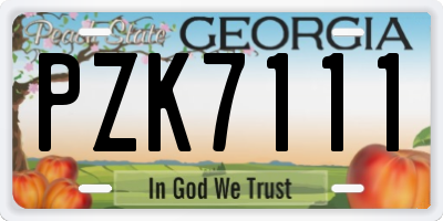 GA license plate PZK7111