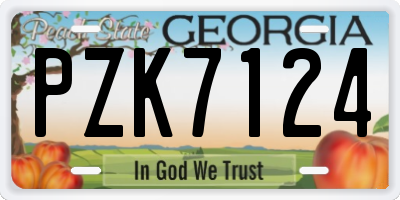 GA license plate PZK7124