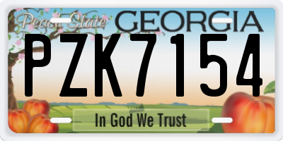 GA license plate PZK7154