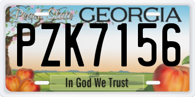 GA license plate PZK7156