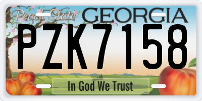 GA license plate PZK7158