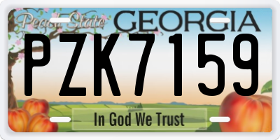 GA license plate PZK7159