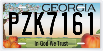 GA license plate PZK7161