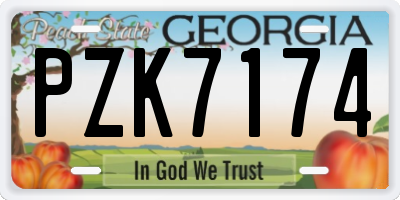 GA license plate PZK7174
