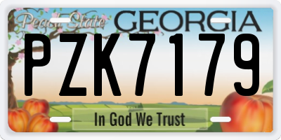 GA license plate PZK7179