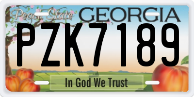 GA license plate PZK7189