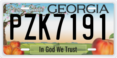 GA license plate PZK7191