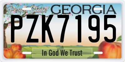 GA license plate PZK7195