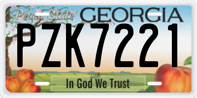 GA license plate PZK7221
