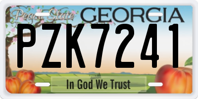 GA license plate PZK7241