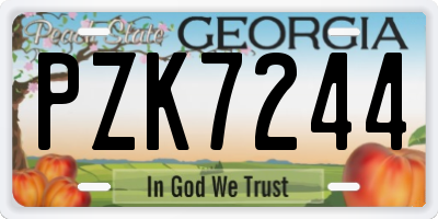 GA license plate PZK7244