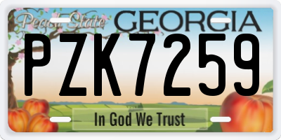 GA license plate PZK7259