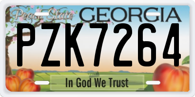 GA license plate PZK7264