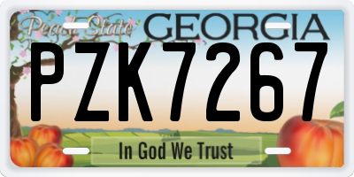 GA license plate PZK7267