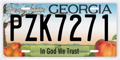 GA license plate PZK7271