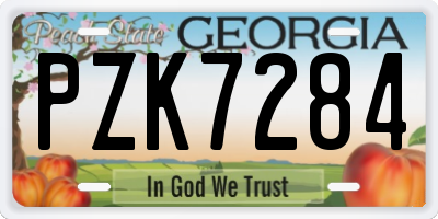GA license plate PZK7284