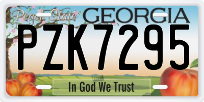 GA license plate PZK7295