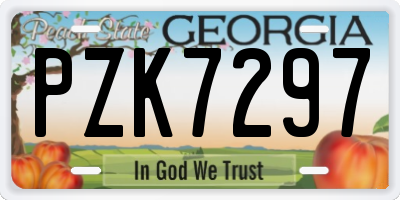 GA license plate PZK7297