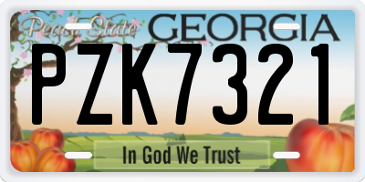 GA license plate PZK7321