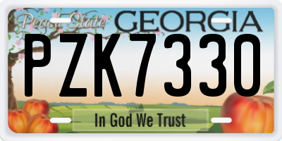 GA license plate PZK7330
