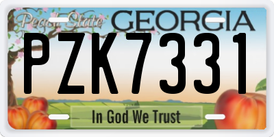 GA license plate PZK7331
