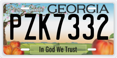 GA license plate PZK7332