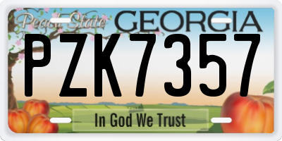 GA license plate PZK7357