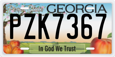 GA license plate PZK7367