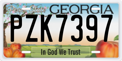 GA license plate PZK7397