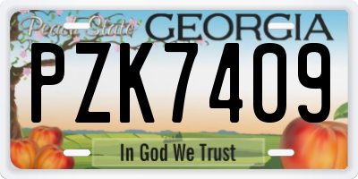 GA license plate PZK7409